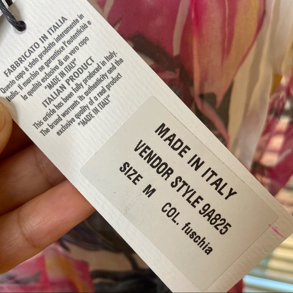 NWT PIAZZA DEL TEMPIO WATERCOLOR FLORAL Silk DRESS - Picture 5 of 8